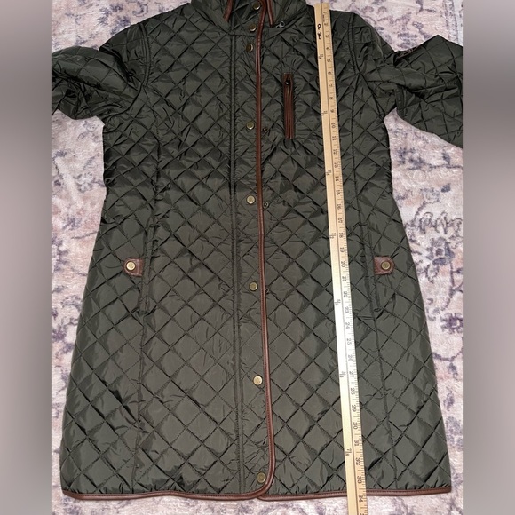 NWT Lauren Ralph Lauren Hooded Quilted Coat Green Size M - Picture 12 of 14